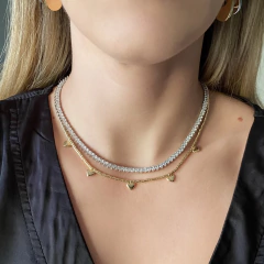 CHOKER RIVIERA RÓDIO BRANCO 3MM/ 40CM - Kalanchoe Semijoias 