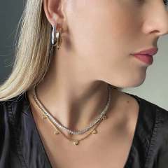 Imagem do CHOKER RIVIERA RÓDIO BRANCO 3MM/ 40CM