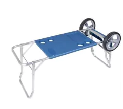 CARRITO DE PLAYA Y MESA PORTA CONSERVADORA Y SILLAS MOR ALUMINIO - CASA AIMARETTI