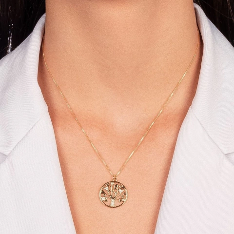 Colar Pingente Árvore da Vida Micro Zircônia - comprar online