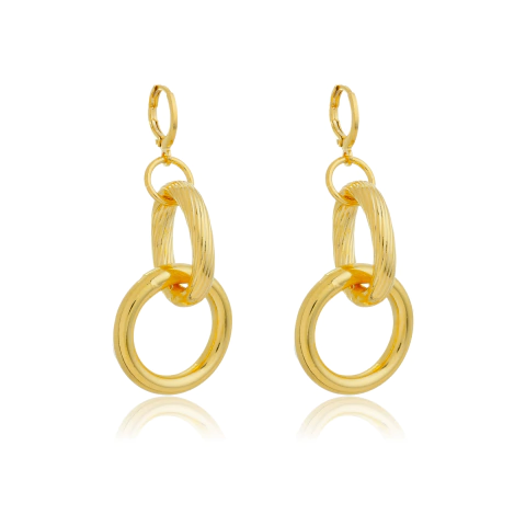 Brinco de Argola Dupla Frisada