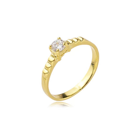 Anel Solitário Cristal