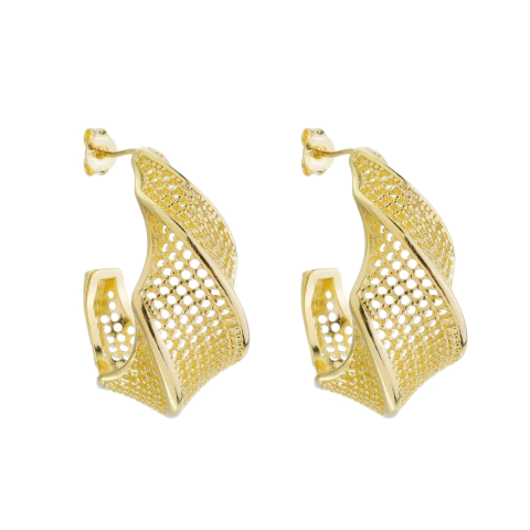 Brinco Argola Texturizado Ondulado