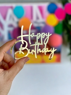 Topo Happy Birthday - Arte Em Bolo