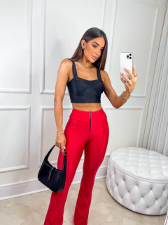 Calça prada flare- vermelho