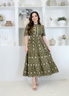 Vestido Sara - verde militar - comprar online