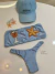 Biquíni Faixa Bordado Azul Candy Estrela e Taça