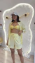 Conjunto Short Amarelo Manteiga
