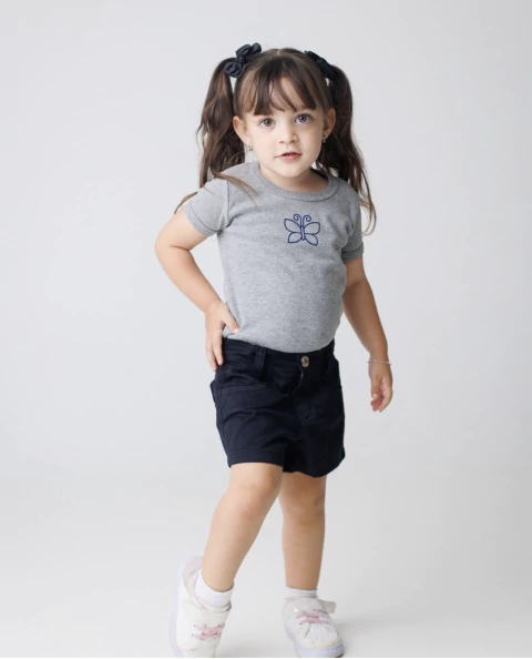 Baby look borboleta fio egípcio