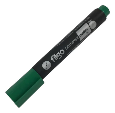 Marcador Filgo Permanente 061 Punta Redonda X3 Unidades Color Verde