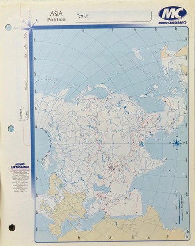 Mapa Num 3 Asia División Politica Mc X 40 Unidades