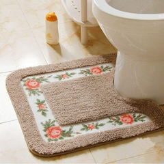 Ukeler - Conjunto Tapete Baño Antideslizante, Diseño Floral - comprar online