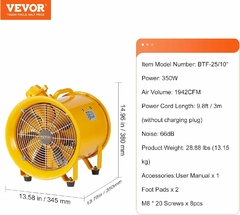 Ventilador extractor anti explosiones portable VEVOR de 12 pulgadas - tienda online