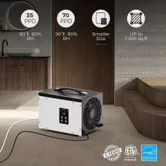 Deshumidificador AlorAir de 70 pintas comercial de hasta 1000 pies cuadrados certificado Energy Star - Danielle's Store