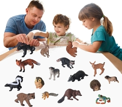 Figuras de animales pequeños para niños 16 figuras realistas de animales del bosque - tienda online