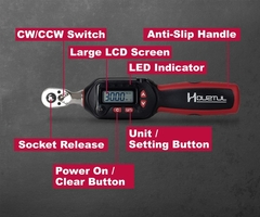 Imagen de HOUZTUL llave de torsión WSP3-030CN, precisión precalibrada de 1.11 a 22.12 pies-libras