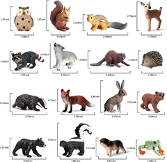 Figuras de animales pequeños para niños 16 figuras realistas de animales del bosque - Danielle's Store