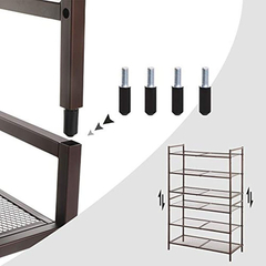 Organizador De Zapatos Apilable Metal Marrón/3 Niveles.