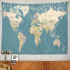 Tapiz De Mapa Del Mundo Diseño Vintage