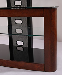 Mueble Para Tv Con Soporte De Metal Negro,madera Y Vidrio. - tienda online