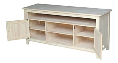 Mueble Para Tv Con Estantes De Madera Color Crema. - comprar online