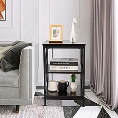Mesa Auxiliar De Madera Color Marrón Oscuro Con 3 Niveles. - comprar online