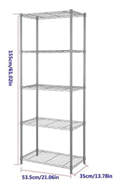 Estantería De Metal Multiusos,color Gris. Function Home - Danielle's Store