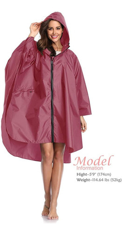 Imagen de Poncho Para Lluvia Saphirose Con Capucha Y Bolsillos