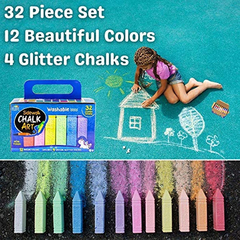 Juego De 32 Piezas - 12 Colores Grandes Con 4 Tiza Brillante en internet