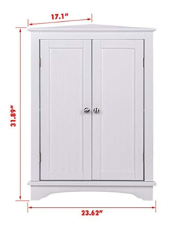 Imagen de Armario Esquinero De Madera Color Blanco/2 Niveles.
