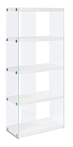 Estantería De Vidrio Templado-madera Color Blanco/5 Niveles. en internet