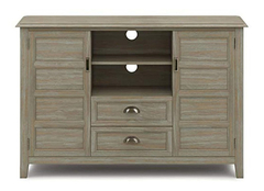 Mueble Para Tv Con Estantes De Madera Color Gris. en internet