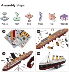 Cubicfun Led 3d Rompecabezas Titanic Barco Rms Juguetes en internet