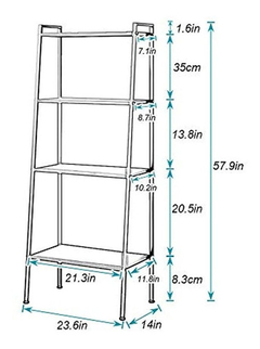 Estantería De 4 Niveles De Metal, Color Blanco - comprar online