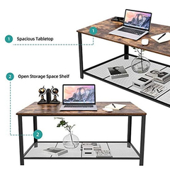 Mesa De Centro De Metal Y Madera Color Negro Y Marrón. - tienda online