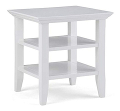 Mesa Auxiliar De Madera Color Blanco 3 Niveles De 19 In.
