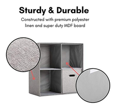 Estanteria Plegable De Tela Color Gris Con 4 Canastos. en internet