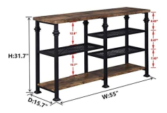 Mesa Auxiliar Multiusos De Madera Y Metal Color Marrón. en internet