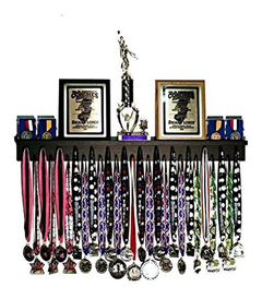 Estantería Flotante De Madera Negro Para Medallas/trofeos.