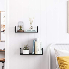 Estantería De Pared 2 Unidades De Metal Color Negro - tienda online