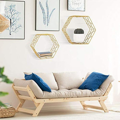 Estantería Flotante De Metal Color Dorado/3 Unidades. - Danielle's Store