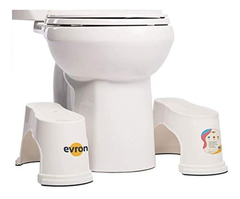 Evron - Taburete De Inodoro Apilable Para Baño 1 Par Blanco