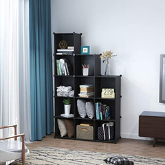 Estantería Modular De Plástico Y Metal Color Negro/12 Cubos. - comprar online