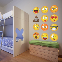 Imagen de Adhesivo Gráfico De Pared Con 12 Caras Grandes De Emoji