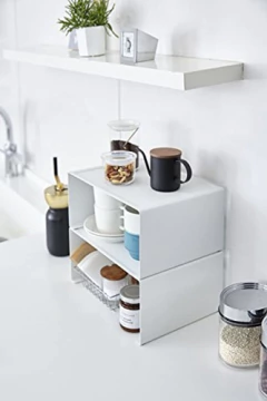 Estantería Multiusos Apilable De Metal Color Blanco. - Danielle's Store