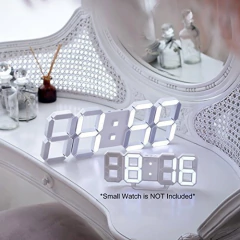 3d Negro Reloj De Pared Digital Con Control Remoto - tienda online
