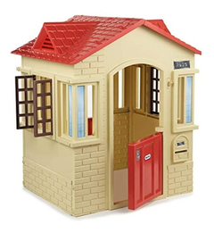 Playhouse Con Puertas De Trabajo Ventanas Y Persianas Marrón