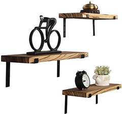 Estantería Flotantes De Madera, 3 Niveles, Color Marrón - comprar online