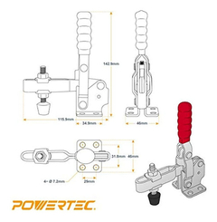 Powertec - Abrazadera Vertical De Liberación - Danielle's Store