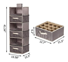 Imagen de Organizador De Armario Colgante Con 2 Cajones Y 1 Cajón